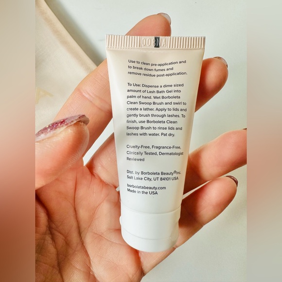 BORBOLETA Mesh Zip Travel Pouch with Travel Size Products, Beige - Picture 11 of 15